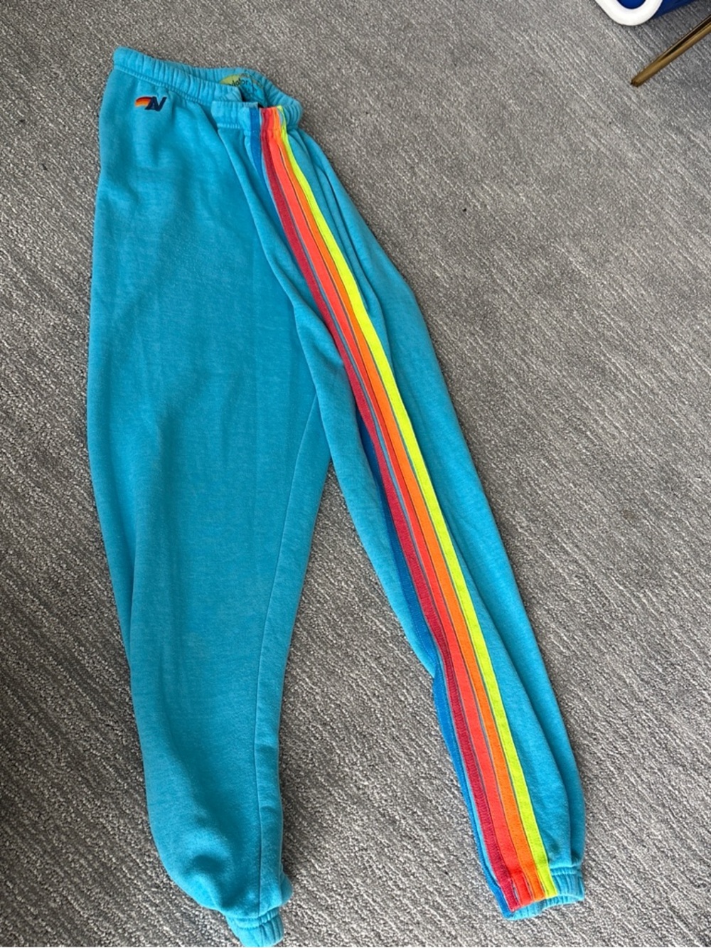 Sweatpants with Rainbow Side Stripes